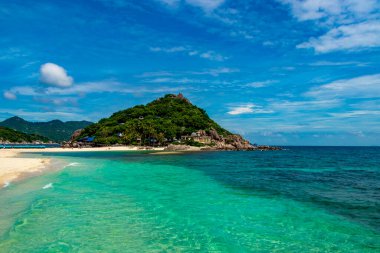En güzel plajlar. Koh Nang Yuan Plajı Tayland 'da Koh Tao Koh yakınlarında Surat Thani.