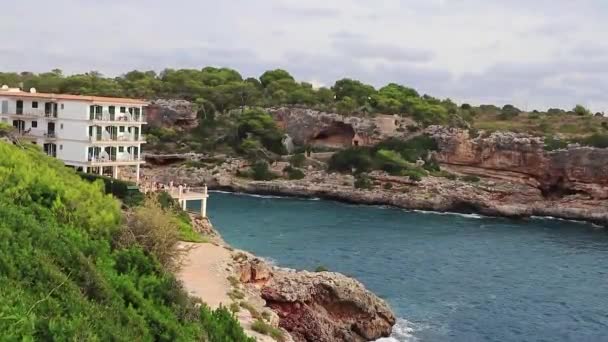 Pemandangan Yang Menakjubkan Teluk Hotel Cala Figuera Santany Mallorca Spanyol — Stok Video
