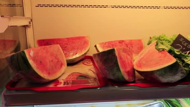 Watermelons Vegetables Supermarket Mallorca Spain — Stock Video