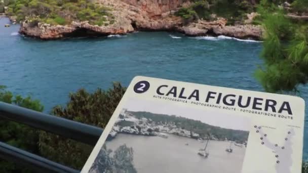 Panoramautsikt Över Bukten Cala Figuera Mallorca Spanien — Stockvideo