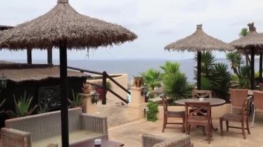 Tipik Akdeniz restoranı barı Cala Figuera Mallorca İspanya.