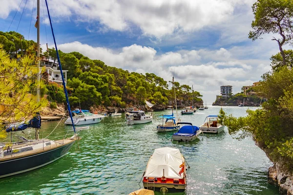 Vista Panoramica Sulla Baia Sul Porto Turistico Cala Figuera Maiorca — Foto Stock