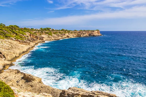 Kliffen Baai Landschap Panorama Van Parc Natural Mondrag Mallorca Balearen — Stockfoto