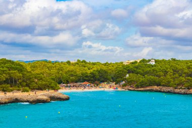 Turkuaz plajı, körfezdeki Fonts de NALs Cal den Garrot Mallorca Balearic Adaları İspanya