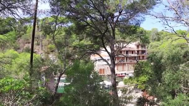 Vista Panorámica Bahía Marina Cala Figuera Mallorca España — Vídeos de Stock