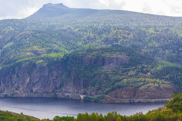 Mountain Landscape Panorama Lake Vangsmjse Vang Valdres Norway — Stock Photo, Image