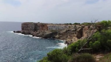 Parc doğal de Mondrag Mallorca İspanya 'nın kayalık manzarasını gösteriyor.