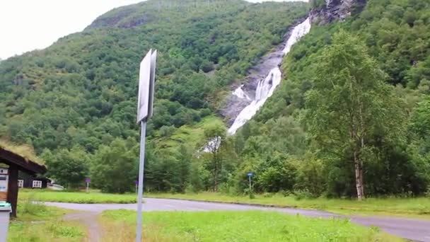 Prachtige Hjellefossen Waterval Utladalen Noorwegen Mooiste Landschappen — Stockvideo
