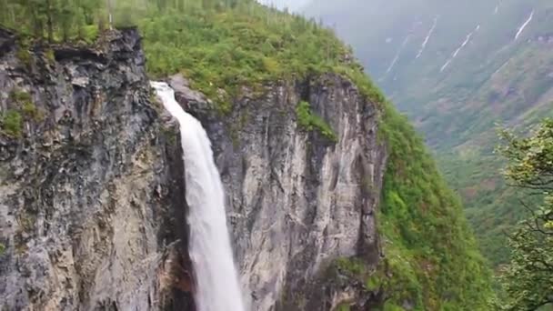 Amazing Highest Waterfall Vettisfossen Utladalen Norway Most Beautiful Norwegian Landscapes — Stock Video
