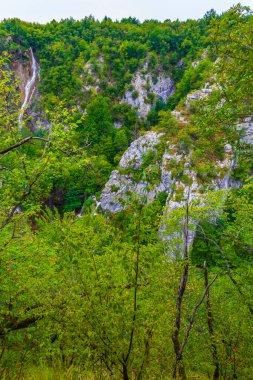 Plitvice Gölleri Ulusal Parkı Hırvatistan su manzarasını turkuvaz haline getirdi Avrupa 'nın En İyi Durgunlukları.