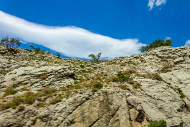 Hırvatistan 'ın bu güzel manzarasında araba sürmek hızlı ve bulanık.