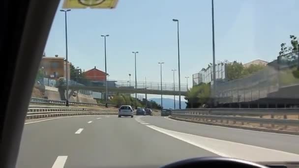 Hırvatistan Otobanında Giderken Arabanın Manzarası — Stok video