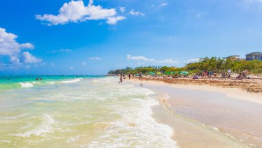 Playa del Carmen Meksika 'da tropik Meksika plajı 88 Punta Esmeralda.