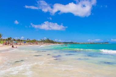 Playa del Carmen Meksika 'da tropik Meksika plajı 88 Punta Esmeralda.