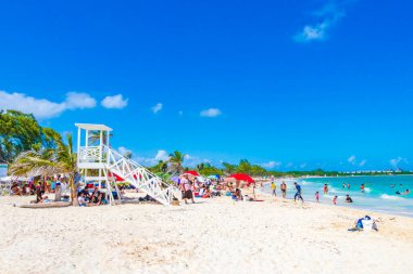Playa del Carmen Meksika 'da tropik Meksika plajı 88 Punta Esmeralda.