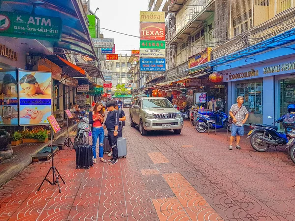 Ruas Comerciais Coloridas Típicas Cheias Lojas Sinais Pessoas China Town — Fotografia de Stock