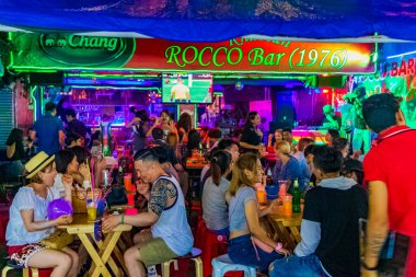 Bangkok Thailand 22. Mai 2018 Khaosan Khao San Kaosan Road the most popular party for tourists at night in Bangkok Thailand.