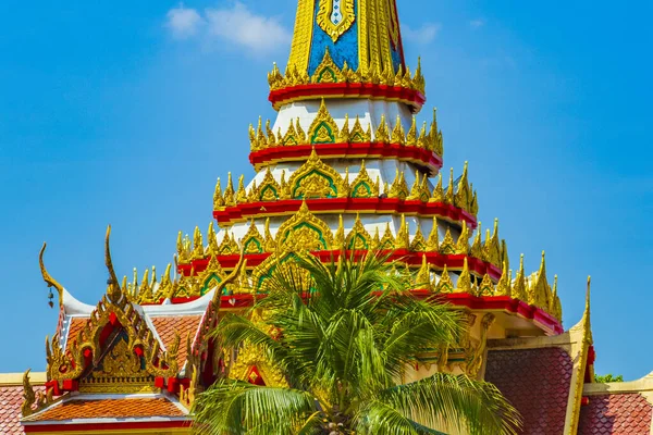 Amazing Colorful Wat Don Mueang Phra Arramluang Buddhist Temple Bangkok — Stock Photo, Image