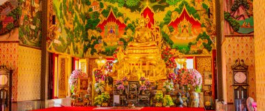 Bangkok Tayland 26 numara. Ocak 2020 Wat Don Mueang Phra Arramluang tapınağındaki heykel heykeli Bangkok Tayland.