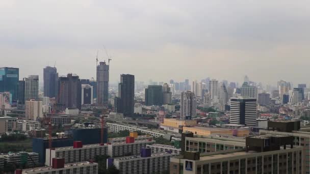 Stadtpanorama Bangkok Wolkenkratzer Stadtbild Der Hauptstadt Thailands — Stockvideo