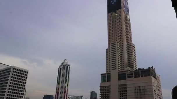 Baiyoke Tower Bangkokban Thaiföldön Felhőkarcolók Felhőkarcolók — Stock videók