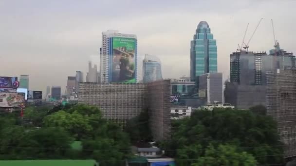 Körning Staden Panorama Skyskrapa Stadsbild Bangkok Thailand — Stockvideo