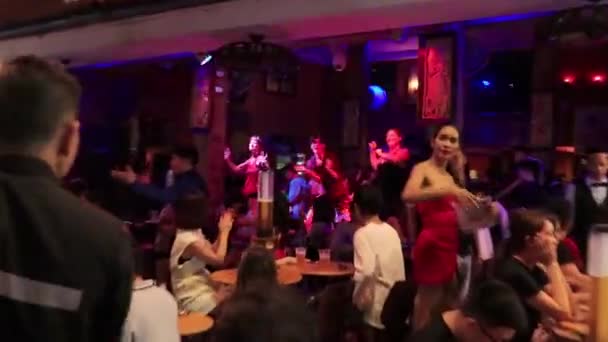 2017 Khaosan Kaosan Road Most Popular Tourists Night Party Bangkok — 비디오