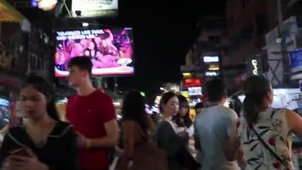 Bangkok Tajlandia Maj 2018 Khaosan Kaosan Road Najbardziej Popularne Imprezy — Wideo stockowe