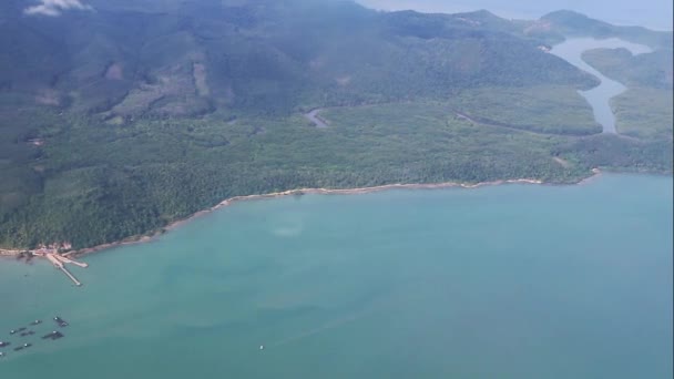 Voando Sobre Tailândia Vista Panorâmica Das Ilhas Praias Águas Turquesa — Vídeo de Stock