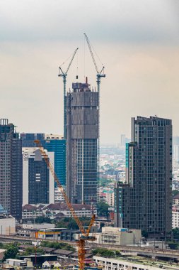 Bangkok Tayland 22 numara. Mai 2018 Bangkok City Panorama gökdeleni ve Tayland 'ın başkenti..