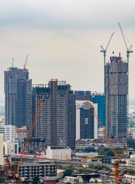 Bangkok Tayland 22 numara. Mai 2018 Bangkok City Panorama gökdeleni ve Tayland 'ın başkenti..