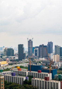 Bangkok Tayland 22 numara. Mai 2018 Bangkok City Panorama gökdeleni ve Tayland 'ın başkenti..