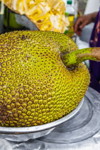 Ogromny Jackfruit Tajskiej Ulicy Żywności Bangkoku Tajlandia — Zdjęcie stockowe