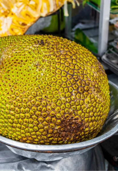 Ogromny Jackfruit Tajskiej Ulicy Żywności Bangkoku Tajlandia — Zdjęcie stockowe