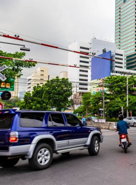 Bangkok Tayland 22 numara. Mai 2018 Yoğun Bangkok Tayland 'da yoğun trafik sıkışıklığı.