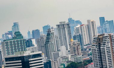 Bangkok City Panorama gökdeleni ve Tayland 'ın başkenti..