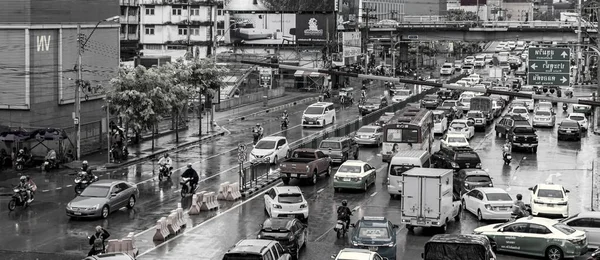 Bangkok Tailandia Mai 2018 Hora Punta Gran Atasco Tráfico Pesado — Foto de Stock