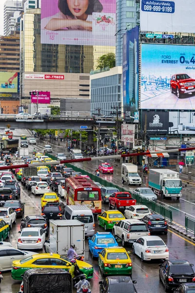Μπανγκόκ Ταϊλάνδη Mai 2018 Rush Hour Big Heavy Traffic Jam — Φωτογραφία Αρχείου