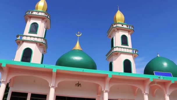 Бирюзовая Золотая Мечеть Таланг Мечеть Лил Абидин Мечеть Таиланде Саху — стоковое видео