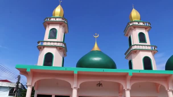 Бирюзовая Золотая Мечеть Таланг Мечеть Лил Абидин Мечеть Таиланде Саху — стоковое видео
