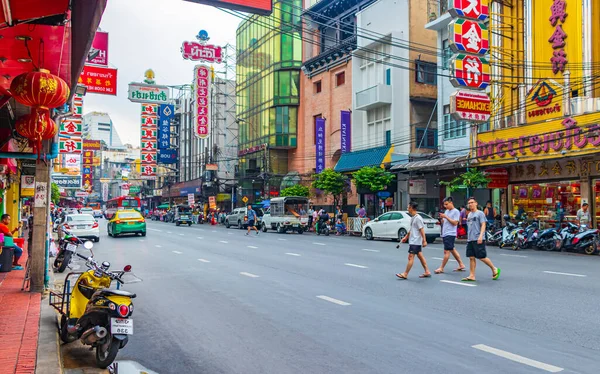 Bangkok Tailandia Mai 2018 Tráfico Pesado China Town Yaowarat Road — Foto de Stock