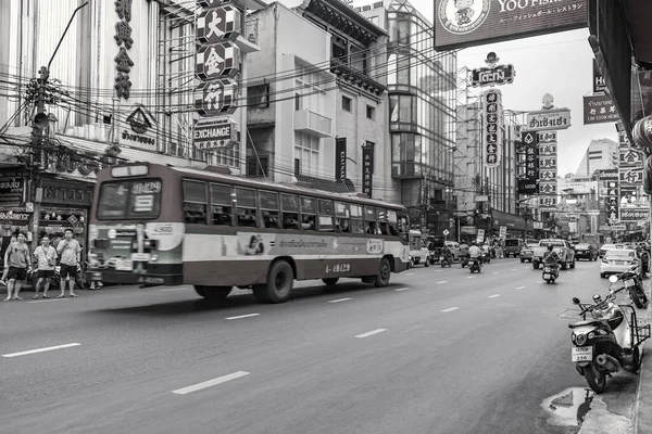 Bangkok Thailandia Mai 2018 Traffico Pesante China Town Yaowarat Road — Foto Stock