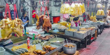 Bangkok Tayland 22 numara. Mai 2018 Çin Mahallesi Bangkok Tayland 'da yabancı Tayland yemekleri ve Çin mutfağı..