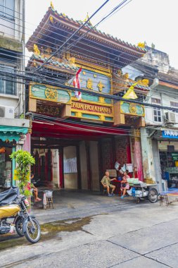 Bangkok Tayland 22 numara. Mai 2018 Renkli Çin Kasabası Chua Hoikhanh Tapınağı girişi Bangkok Tayland.