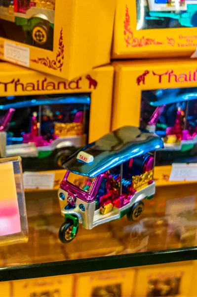 Bangkok Tailândia Mai 2018 Bonito Tuk Tuk Colorido Lembranças Loja — Fotografia de Stock
