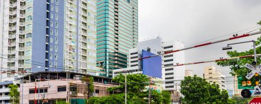 Bangkok City Panorama gökdeleni ve Tayland 'ın başkenti..