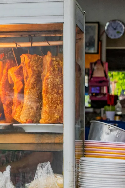 Carne Produtos Verduras Thai Comida Rua Brasília Brasil — Fotografia de Stock