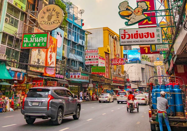 Bangkok Thaiföld Mai 2018 Nagy Forgalom Kínában Town Yaowarat Road — Stock Fotó