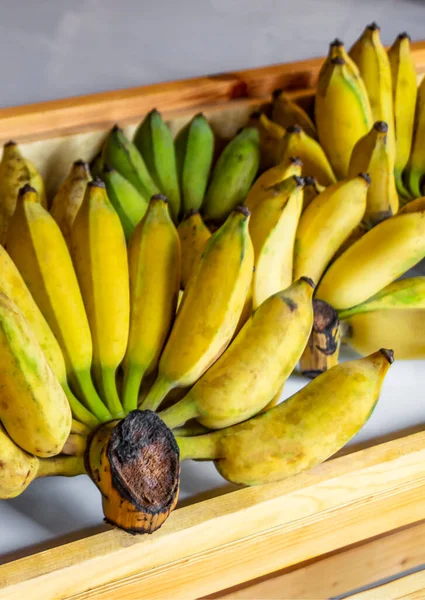 Plátanos Amarillos Sabrosos Maduros Frutas Comida Tailandesa Venta Bangkok Tailandia — Foto de Stock