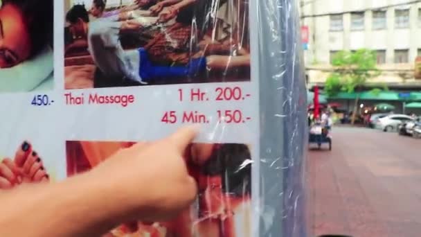 Bangkok Thailand Mai 2018 Sammenlign Priser Thai Massage Chinatown Bangkok – Stock-video
